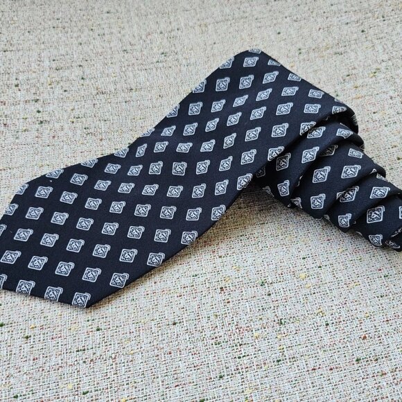 Vitaliano Pancaldi Men Tie Black Necktie Classic Tie - Picture 3 of 10